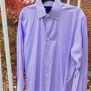 David Donahue Men’s L dress shirt purple stripe